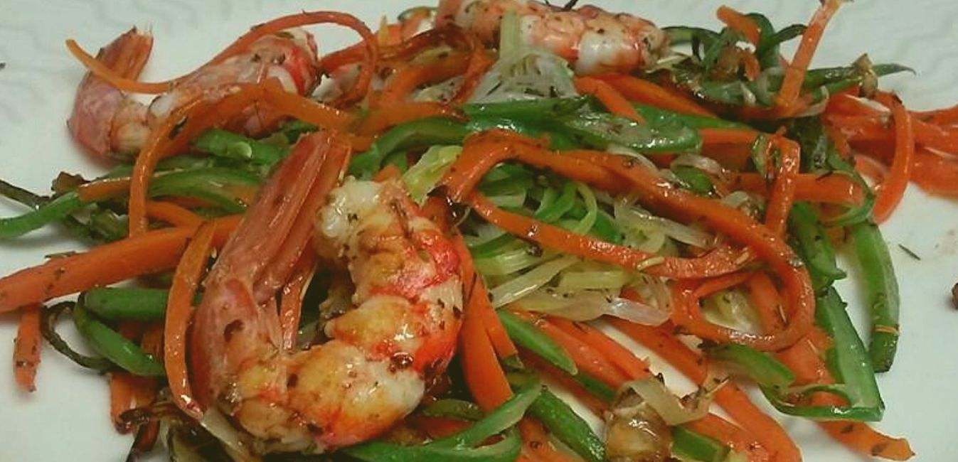 Recepta del cruixent de verduretes a les fines herbes amb llagostins - Cal Xoriguer